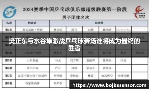樊正东与水谷隼激战乒乓球赛场谁将成为最终的胜者